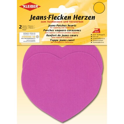 KLEIBER Patch thermocollant pour jeans Coeur, rose