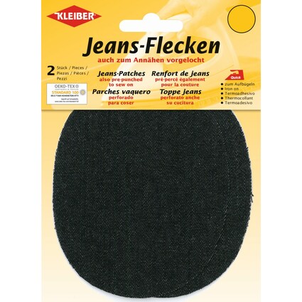 KLEIBER Patch thermocollant ovale pour jeans, noir