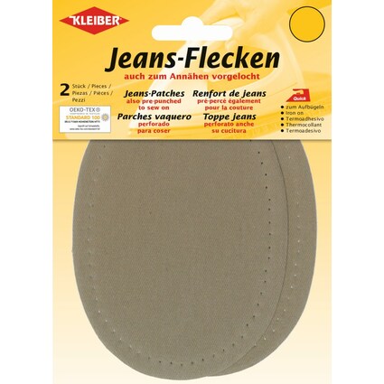 KLEIBER Patch thermocollant ovale pour jeans, beige