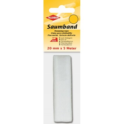 KLEIBER Ourlet thermocollant, 20 mm x 5 m, blanc