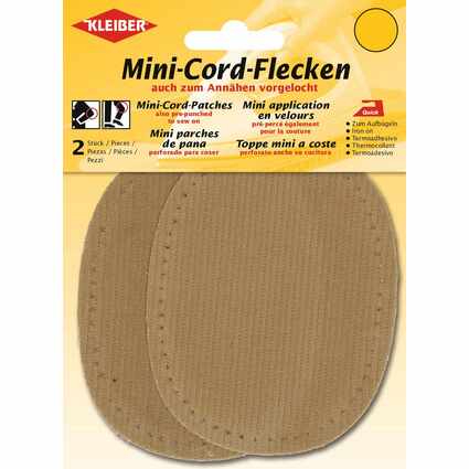 KLEIBER Mini patch thermocollant, fin velours ctel, beige