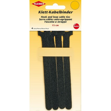 KLEIBER Serre-cble auto-agrippant, 150 x 40 mm, noir