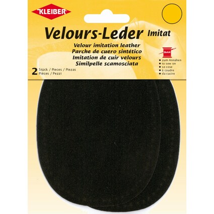 KLEIBER Patch imitation cuir velours, 130x100 mm, brun fonc