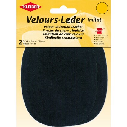 KLEIBER Patch imitation cuir velours, 130x100 mm, bleu fonc