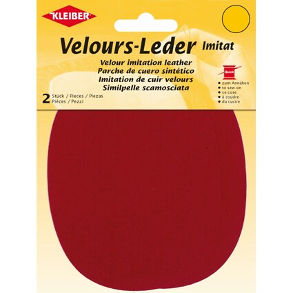 KLEIBER Patch imitation cuir velours, 130x100 mm, rouge