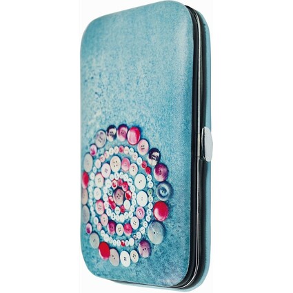 KLEIBER Etui de couture de voyage "Design", 24 pices, bleu